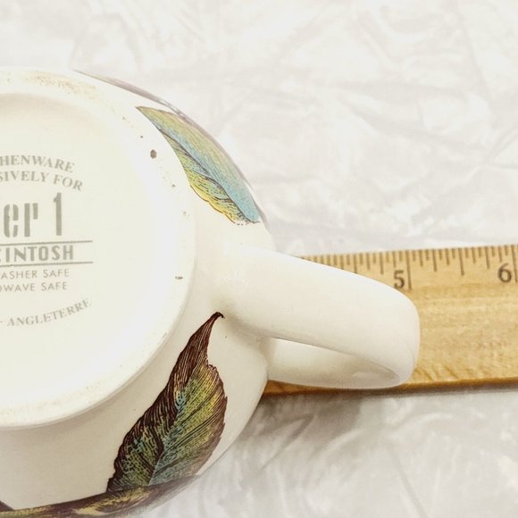 Pier 1 Macintosh Earthenware Creamer 12 oz pitcher 4" England apples cherries - Picture 10 of 11